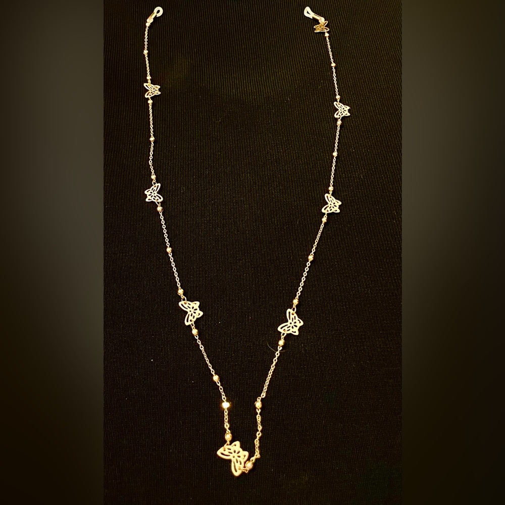 Gold tone eyeglass chain